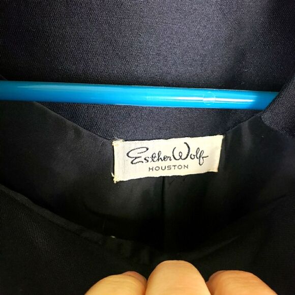 Esther Wolf Rare Vintage Elegant Black Double-Breasted Coat Size Medium - Picture 15 of 16